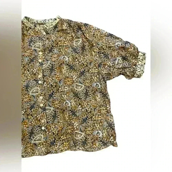 CHUFY KISSA SILK BLOUSE in Swia Brown Size Small - Picture 6 of 14